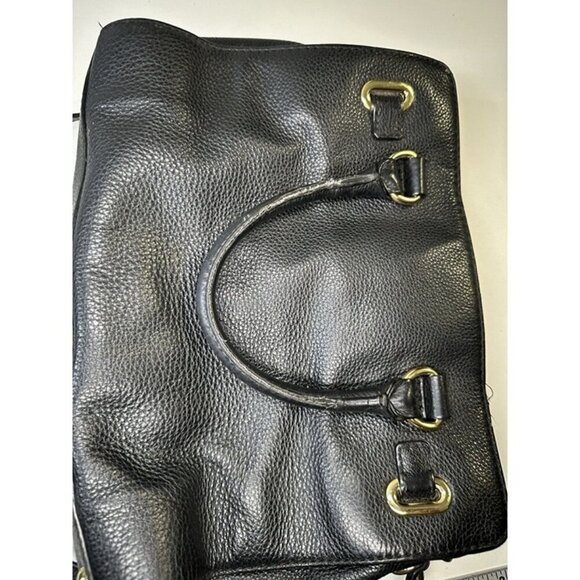 Michael Kors Hamilton Bag Black Leather Crossbody Gold Chain Large Size - Picture 12 of 12